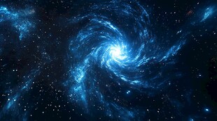 梦幻蓝色星系漩涡星空