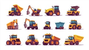 工程车辆插画集合