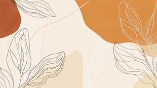 抽象线条绘就的植物图案