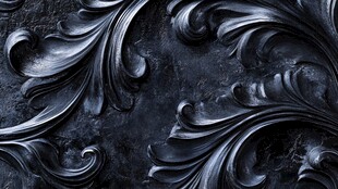 复古黑色浮雕花纹装饰图案