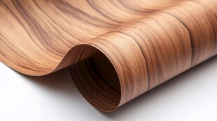 木纹卷状装饰材料特写