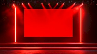 红色舞台大屏灯光展示