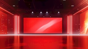 红色炫酷舞台空间场景