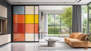 多彩移门打造时尚客厅空间