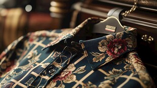 复古印花衬衫精致挂放