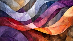 彩色波浪抽象艺术图案