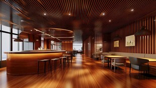 现代风格温馨木质餐厅空间