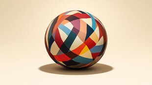 多彩几何图案装饰球体