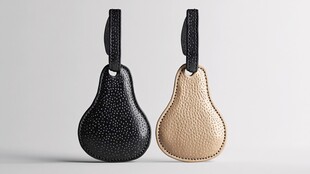 时尚梨形皮革行李牌