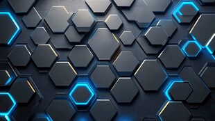 科技感六边形蓝色发光背景