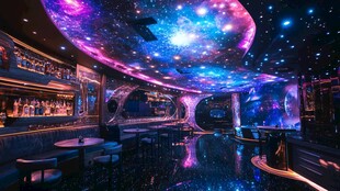 梦幻星空主题酒吧空间