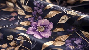 紫花金叶奢华缎面织物