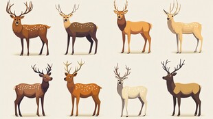 多样鹿类插画集合