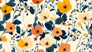 清新花卉图案背景图