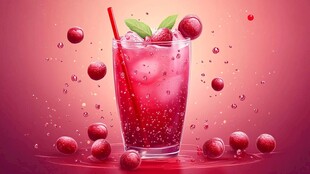 蔓越莓冰饮 清新视觉盛宴