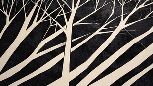 黑白树枝抽象艺术图案