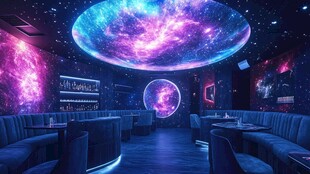 梦幻星空主题酒吧空间