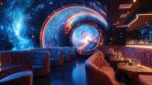 梦幻星空主题酒吧场景
