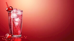 红色樱桃冰饮 视觉享受