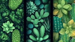 清新绿植仙人掌图案集合