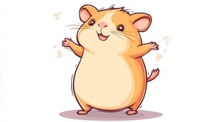可爱仓鼠开心张开双臂