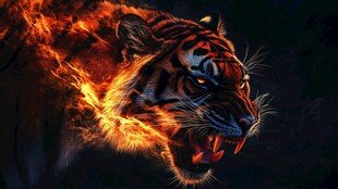 火焰猛虎霸气瞬间