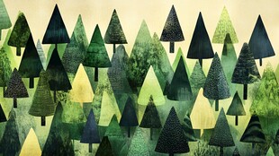 梦幻绿色森林图案背景