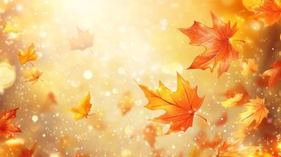 金秋枫叶纷飞的梦幻景象