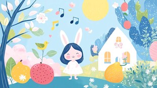 梦幻兔耳女孩的田园时光