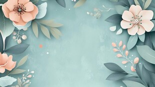 清新花卉边框背景图