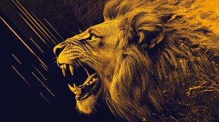 咆哮的金色雄狮