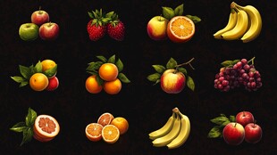 多彩新鲜水果集合展示