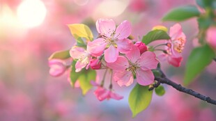 粉嫩海棠花枝俏