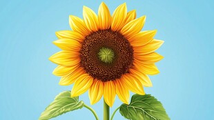 灿烂向日葵绽放蓝天之下