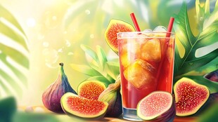 夏日无花果冰饮与鲜果
