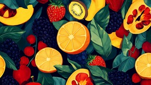 缤纷水果插画 充满活力