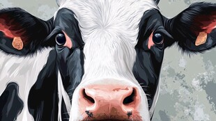 黑白花奶牛特写头像