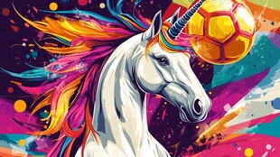梦幻独角兽与多彩足球
