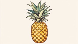 手绘菠萝插画