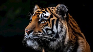 威风凛凛的老虎特写