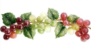 仿真葡萄藤串 绿叶配彩果