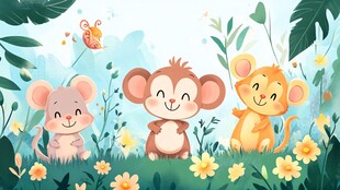 森林中的可爱动物们