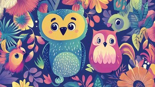 猫头鹰与伙伴的奇幻植物世界