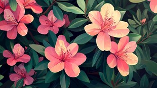 春日烂漫杜鹃花绽放