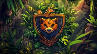 丛林中的萌虎徽章