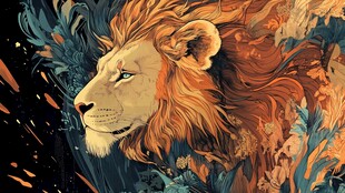 霸气雄狮 绚丽笔触绘王者