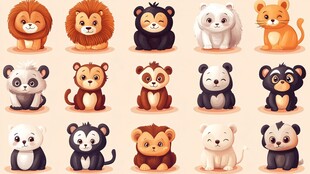 可爱动物集合萌态十足