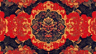 中式传统花卉纹案图案