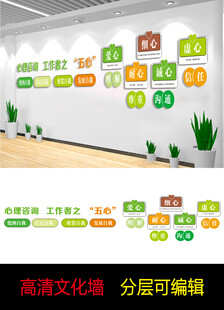 企业文化墙 清新分层设计 