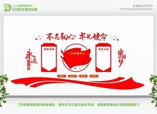 不忘初心主题党建文化墙